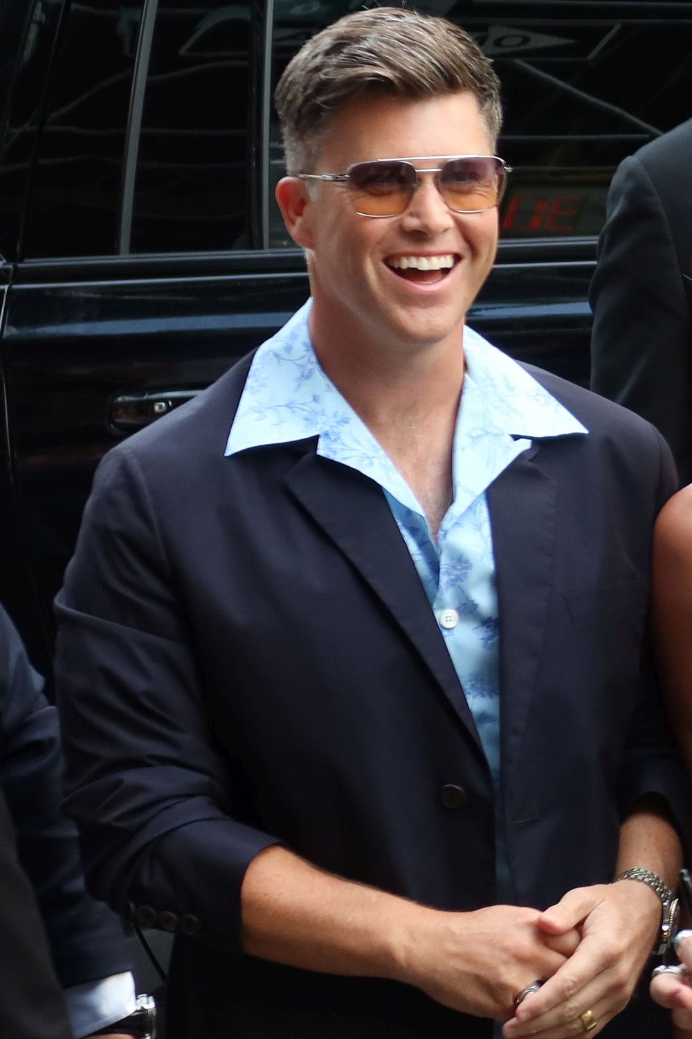 Colin Jost was seen in Midtown New York City, prompting excitement among fans and onlookers.