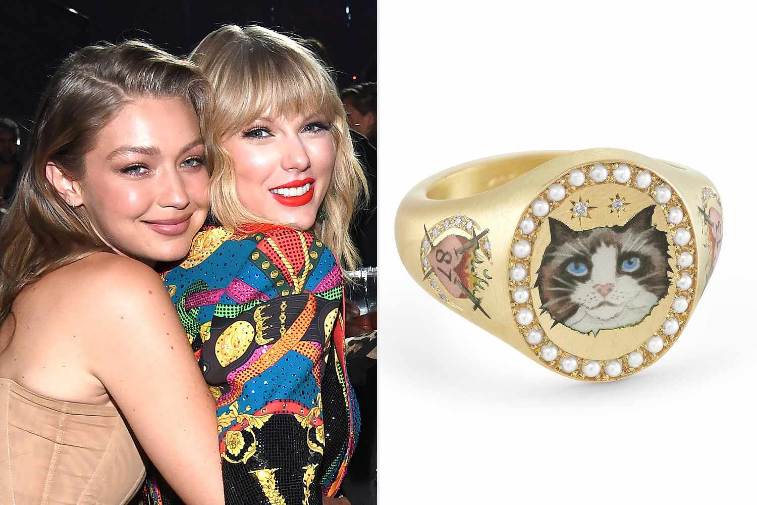 Gigi Hadid, Taylor Swift, Sandra "Pepa" Denton, Halsey and Bella Hadid attend the 2019 MTV Video Music; Taylor Swift Benjamin Button Cat Ring