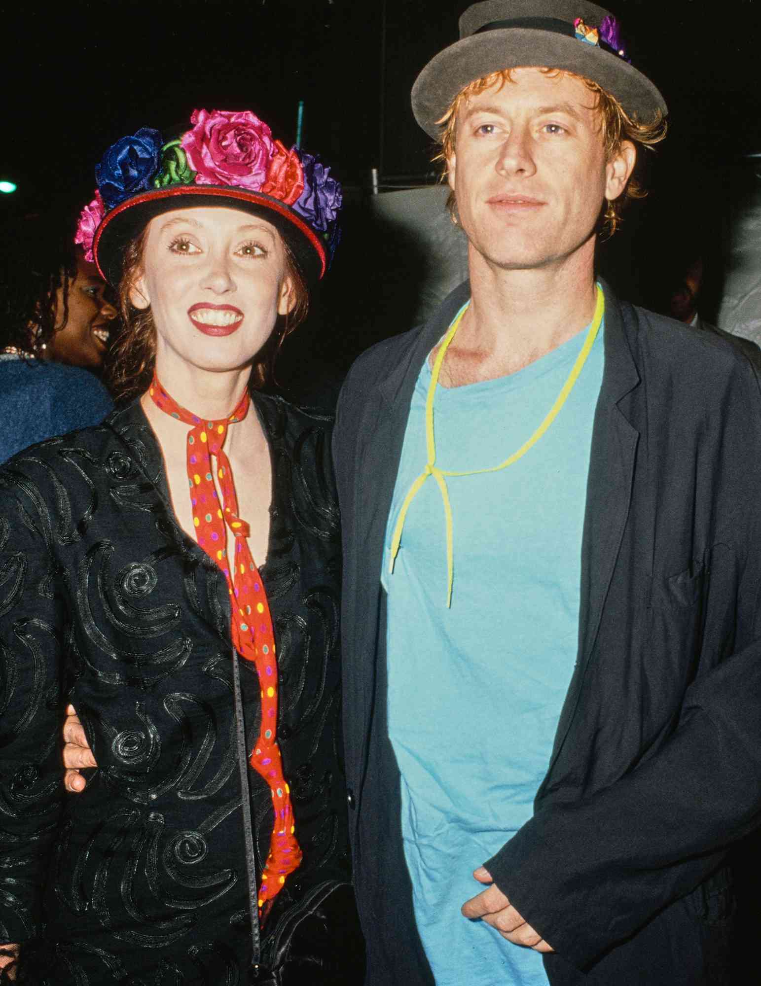 Shelley Duvall and Dan Gilroy attend a party at the City Restaurant in Los Angeles, California on October 3, 1989.