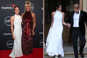 HOLLYWOOD, CALIFORNIA - JULY 11: (Exclusive Coverage) (L-R) Meghan, Duchess of Sussex and Serena Williams attend the 2024 ESPY Awards at Dolby Theatre on July 11, 2024 in Hollywood, California. (Photo by Kevin Mazur/Getty Images for W+P)The newly married Britain's Prince Harry, Duke of Sussex, (R) and Meghan Markle, Duchess of Sussex, (L) leave Windsor Castle in Windsor on May 19, 2018 after their wedding to attend an evening reception at Frogmore House. (Photo by Steve Parsons / POOL / AFP) (Photo credit should read STEVE PARSONS/AFP via Getty Images)