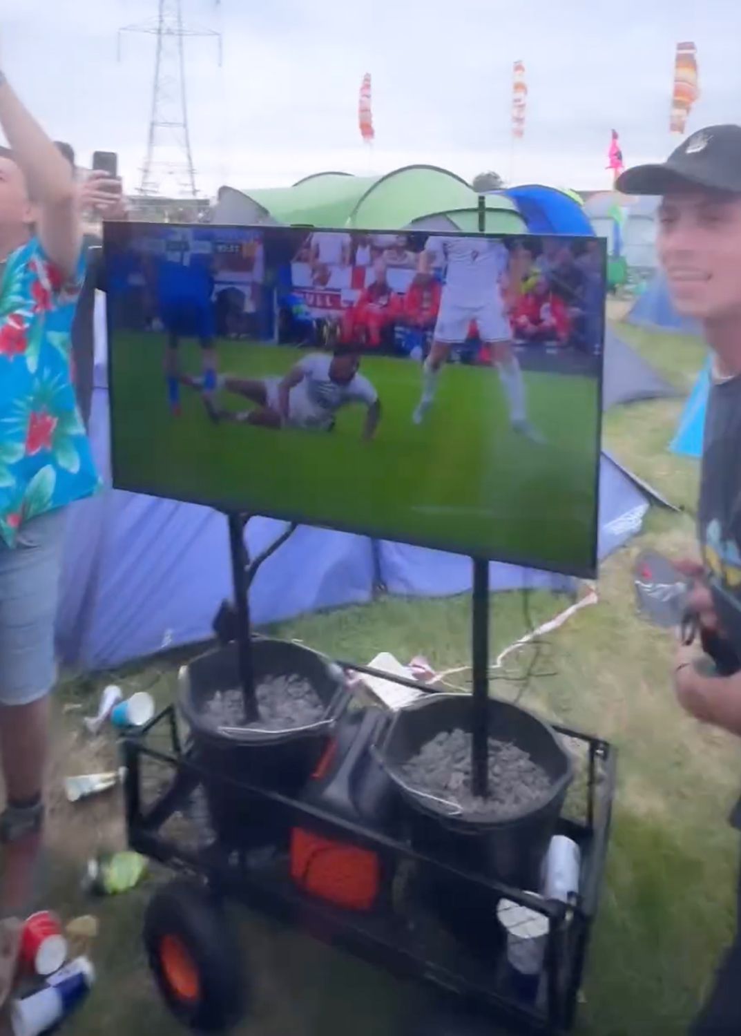 Louis Tomlinson Brings His Own TV to Glastonbury Festival in Order to Watch Soccer Match