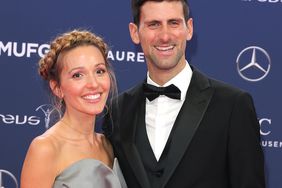 Novak Djokovic and his wife Jelena Ristic during the Laureus World Sports Awards 2019 at Sporting Club on February 18, 2019 in Monaco, Monaco