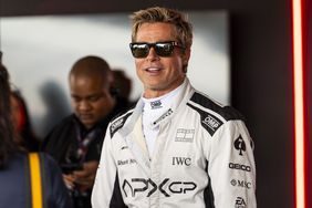 Brad Pitt looks on in the paddock during previews ahead of the F1 Grand Prix of Great Britain at Silverstone Circuit on July 4, 2024
