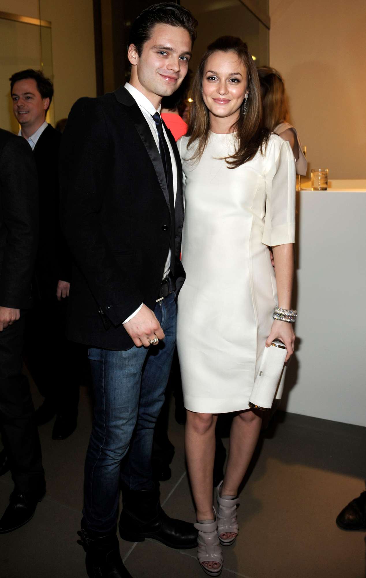 Sebastian Stan and Leighton Meester attend CALVIN KLEIN COLLECTION Hosts PARSONS Fashion Benefit 2009 Pre-Party at Calvin Klein Collection on April 2, 2009 in New York City