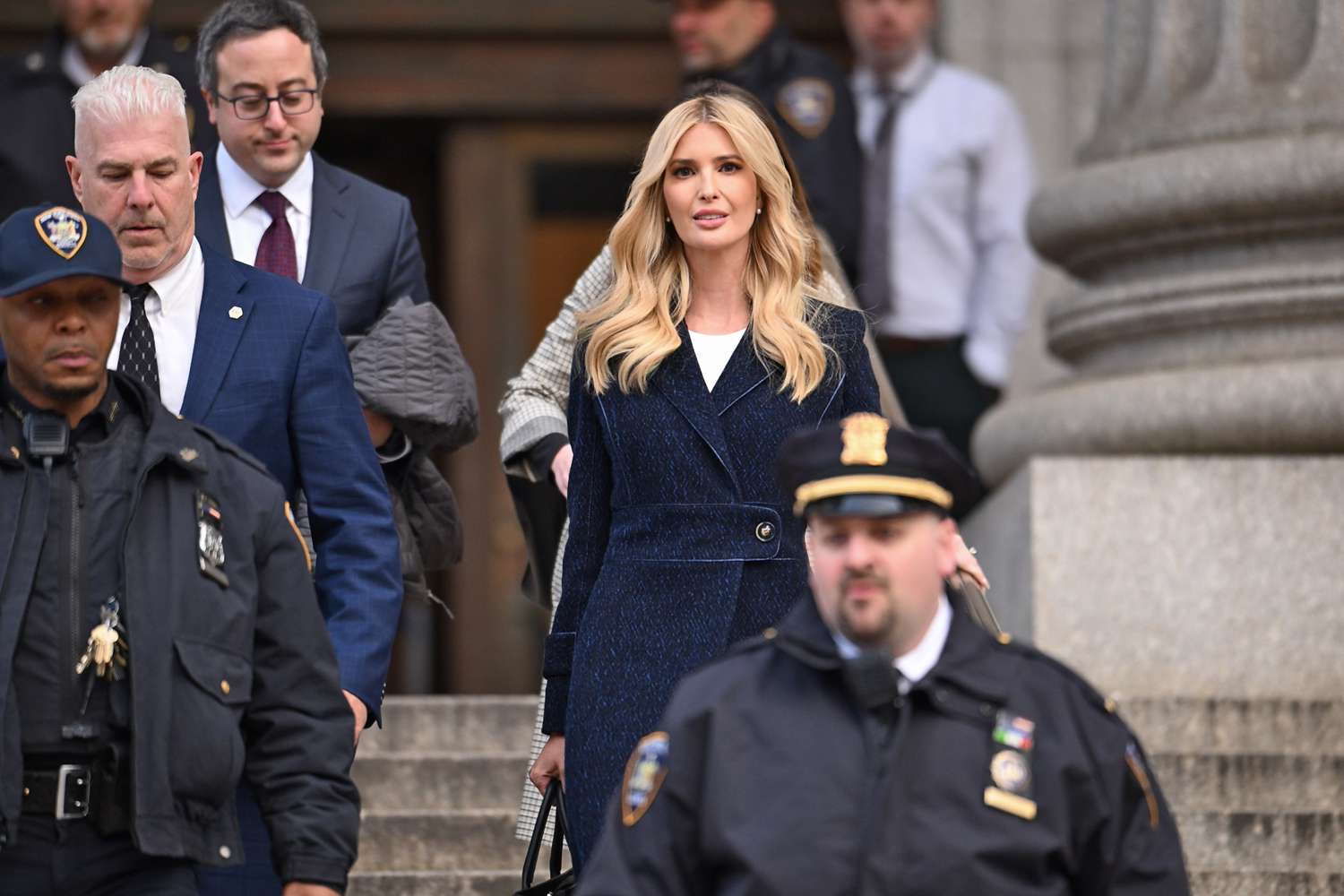 Ivanka Trump leaves the New York State Supreme Court on November 08, 2023 in New York City. 