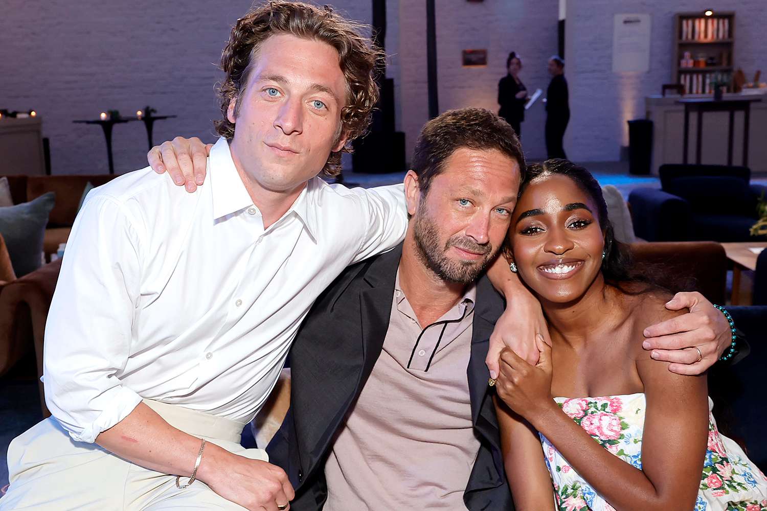 Jeremy Allen White, Ebon Moss-Bachrach and Ayo Edebiri attend the after party during the Premiere for FX's "The Bear" Season 3 on June 25, 2024 in Los Angeles, California. 