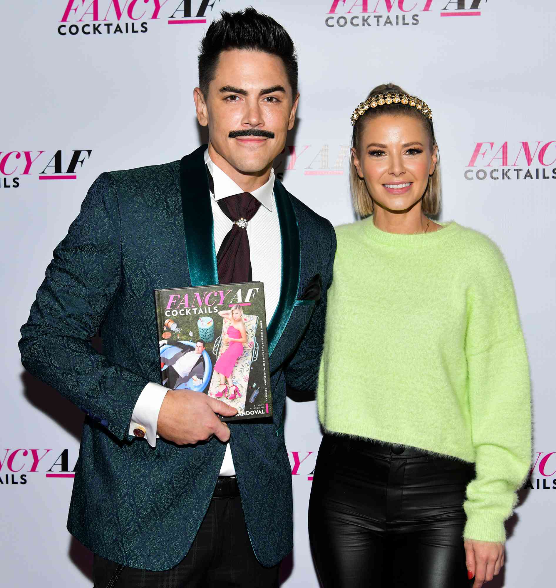 Tom Sandoval (L) and Ariana Madix attend the Official Launch Event for "Fancy AF Cocktails" by Ariana Madix, Tom Sandoval and Danny Pellegrino at SkyBar at the Mondrian Los Angeles on December 10, 2019 in West Hollywood, California