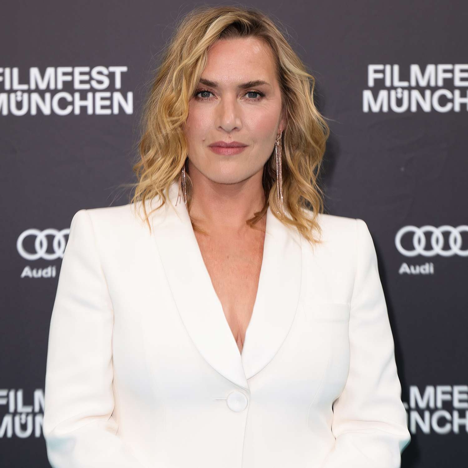 Kate Winslet arrives for the CineMerit Award during the Munich Film Festival 2024 at Deutsches Theater on July 