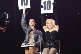 FKA Twigs and Madonna perform during The Celebration Tour at The O2 Arena on October 15, 2023 in London, England.