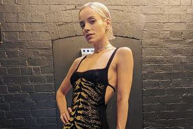 Lily Allen Roars Elegance in Gold Tiger Print Gown after Show in London