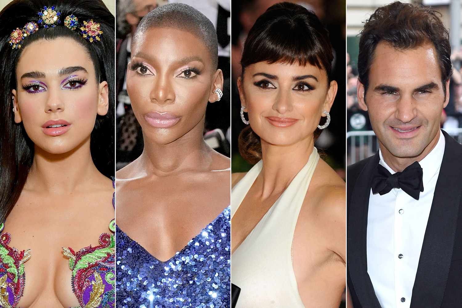 Dua Lipa, Michaela Coel, Penelope Cruz, Roger Federer