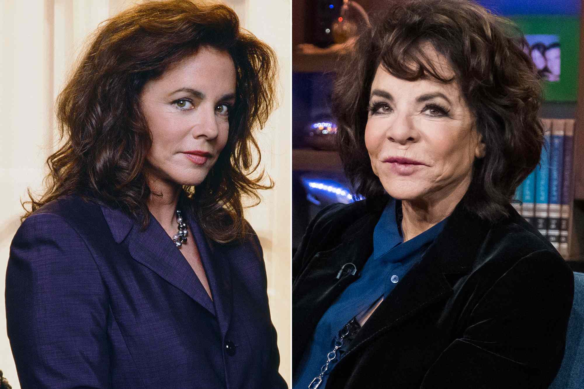 Stockard Channing in The West Wing and a much later photograph from "Watch What Happens" on Bravo.