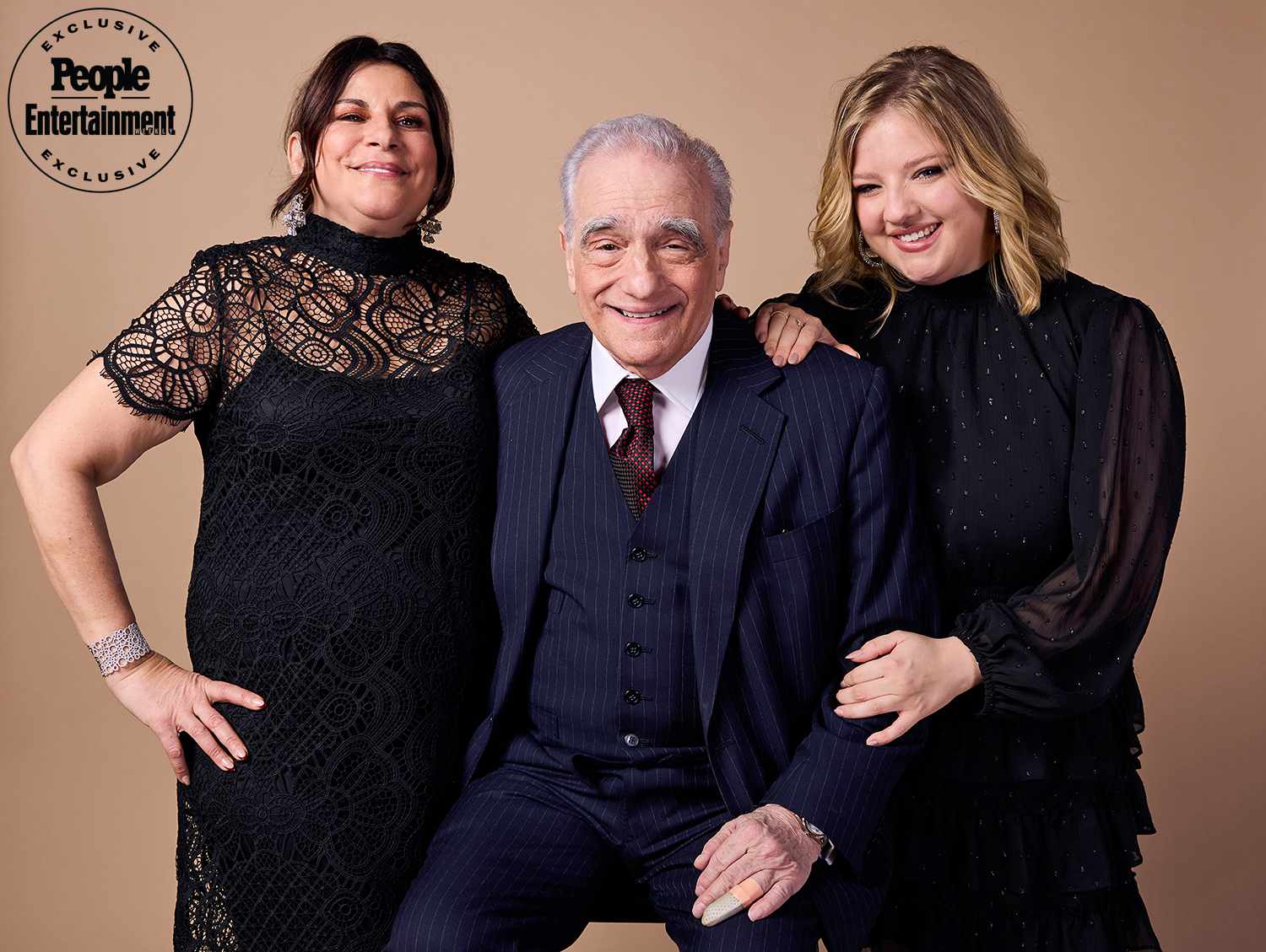  Cathy Scorsese, Martin Scorsese and Francesca Scorsese pose for a portrait during The National Board Of Review Annual Awards Gala at Cipriani 42nd Street on January 11, 2024 