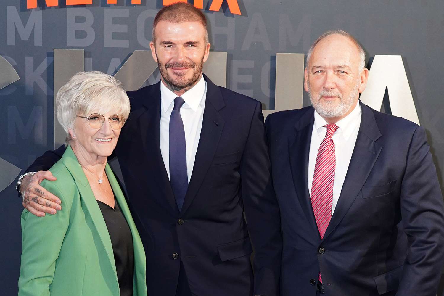  Sandra Beckham and David Beckham arrive for the premiere of Netflix's documentary series Beckham at the Curzon Mayfair in London. Picture date: Tuesday October 3, 2023