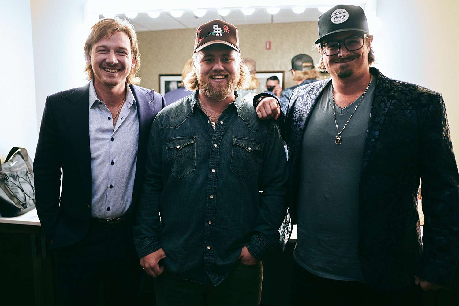 NASHVILLE, TENNESSEE - AUGUST 24: (L-R) Morgan Wallen, Ernest and HARDY attend the 15th Annual Academy of Country Music Honors at Ryman Auditorium on August 24, 2022 in Nashville, Tennessee. (Photo by John Shearer/Getty Images for ACM)