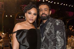 Emmy Raver-Lampman and Daveed Diggs at the 28th Screen Actors Guild Awards held at Barker Hangar on February 27th, 2022 in Santa Monica, California.