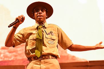 US Rapper Tyler Gregory Okonma, aka 'Tyler, the Creator' performs on stage during the Coachella Valley Music and Arts Festival at the Empire Polo Club in Indio, California, on April 13, 2024.