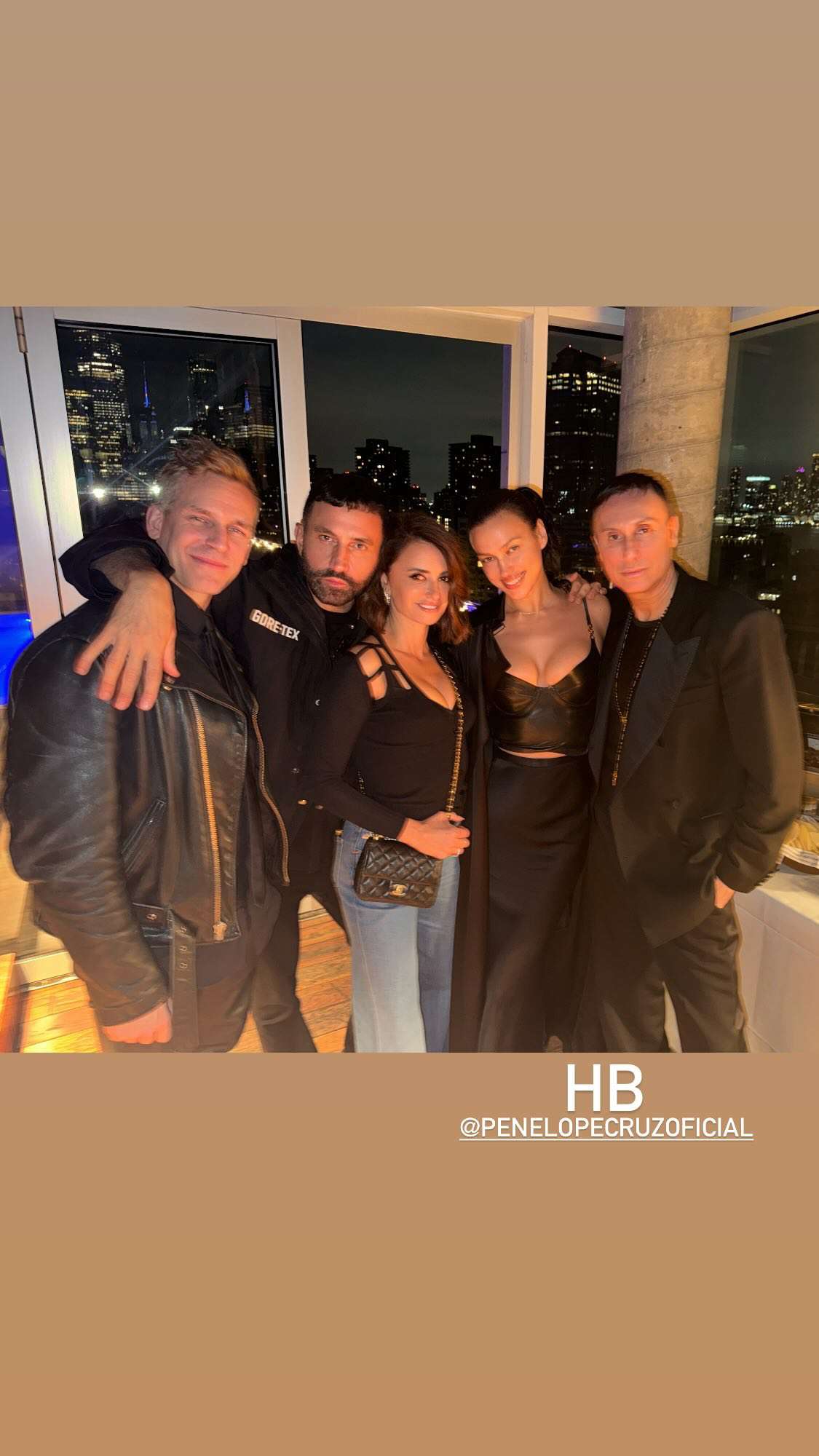 penelope cruz 50th birthday celebrations with irina shayk and riccardo tisci