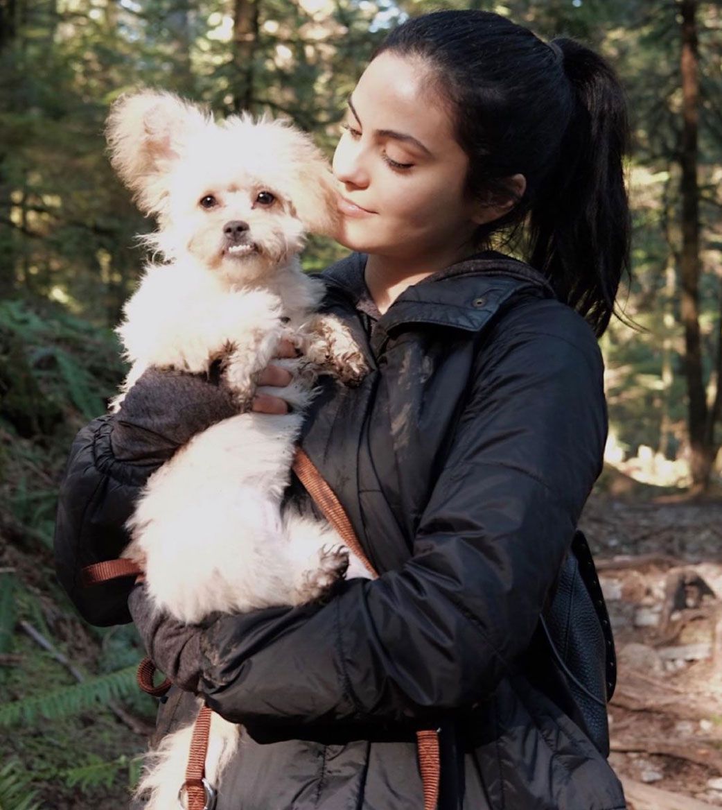 Camila Mendes with pet