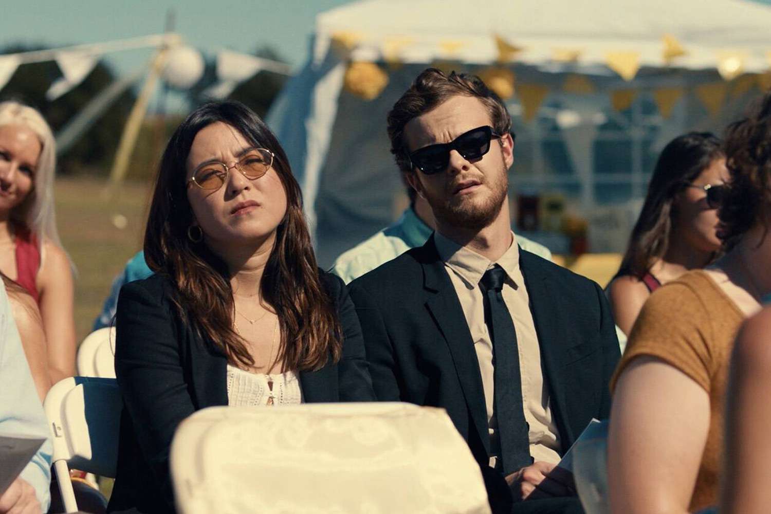 PLUS ONE, from left: Maya Erskine, Jack Quaid, 2019