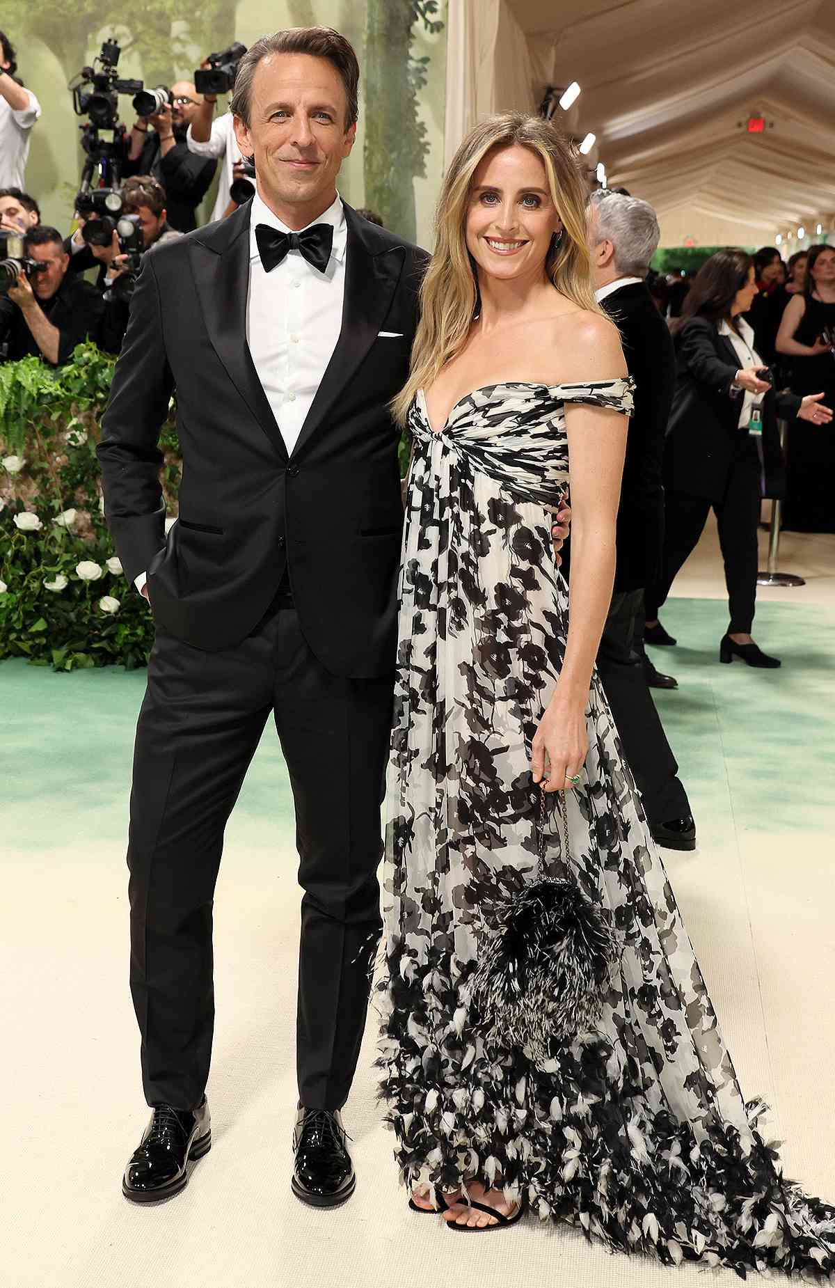 Seth Meyers and Alexi Ashe attend The 2024 Met Gala Celebrating "Sleeping Beauties: Reawakening Fashion" at The Metropolitan Museum of Art on May 06, 2024