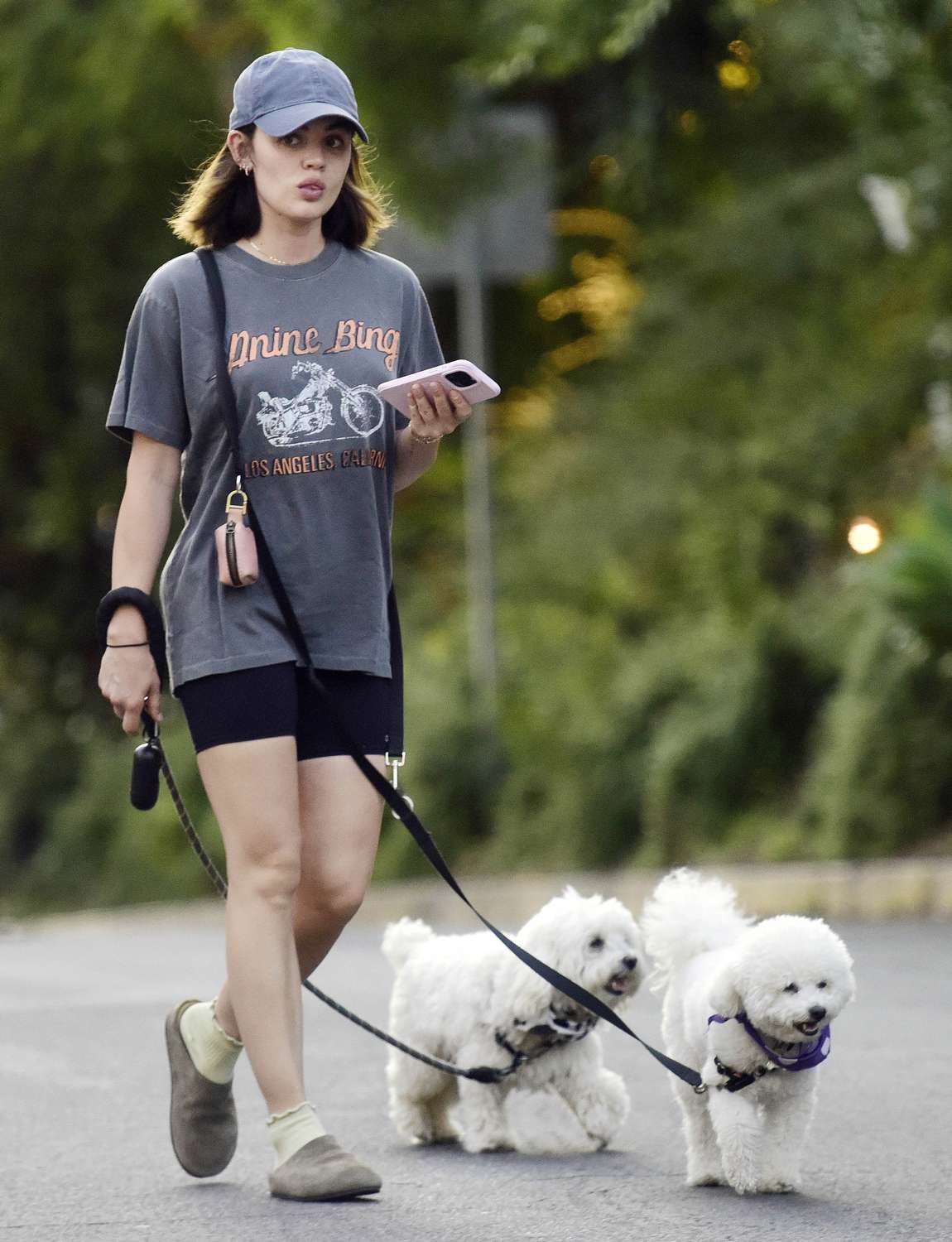 Lucy Hale is spotted on a morning dog walk in Los Angeles