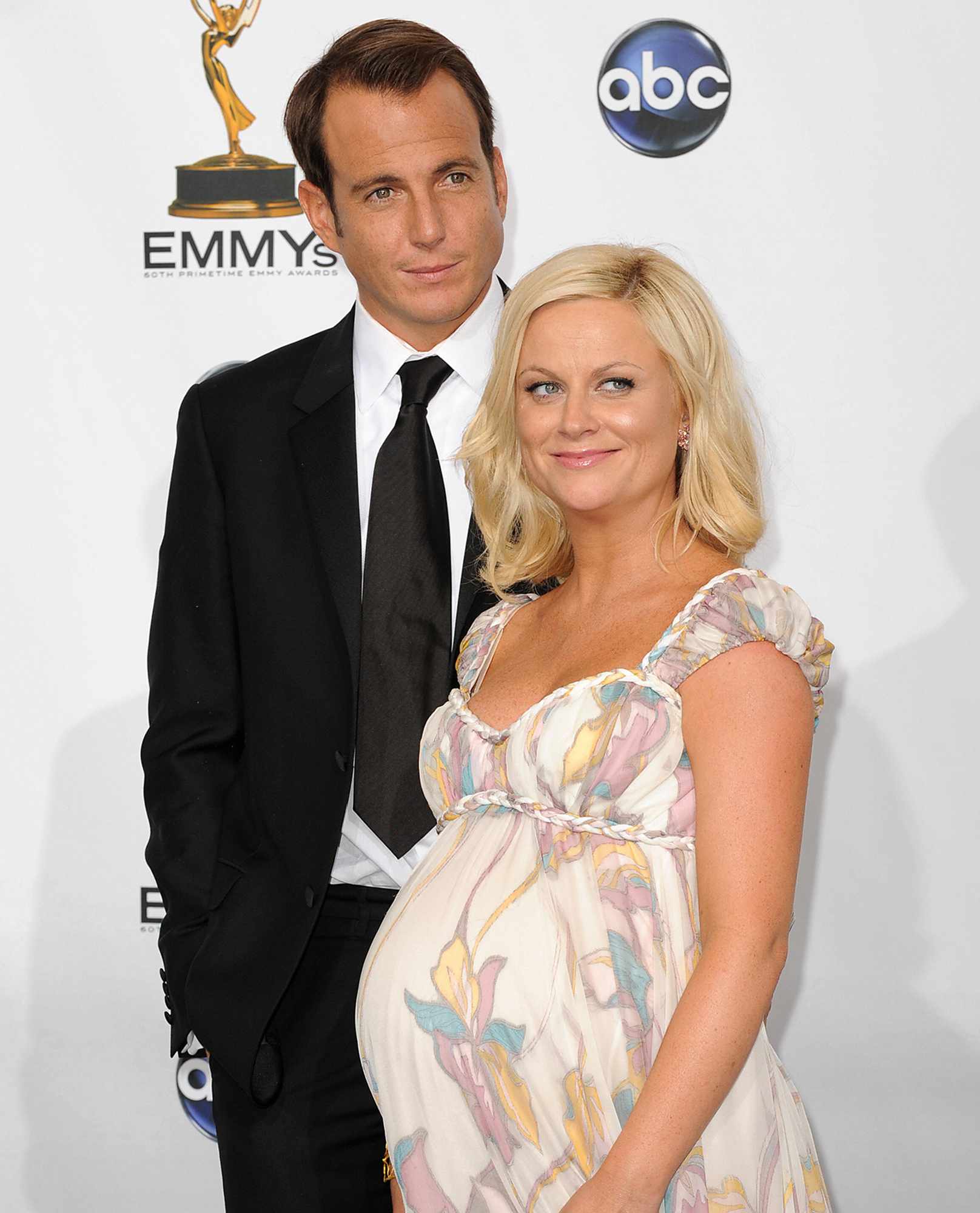 Amy Poehler and her husband Will Arnett poses in the press room at the 60th Primetime Emmy Awards at the Noika Theatre in Los Angeles on September 21, 2008