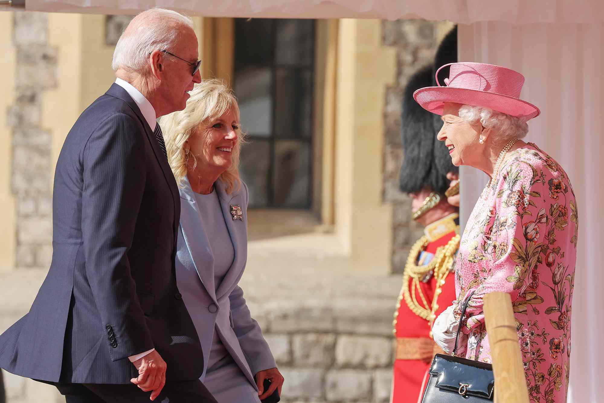 President Joe Biden, First Lady Jill Biden and Queen Elizabeth II at Windsor Castle on June 13, 2021 in Windsor, England