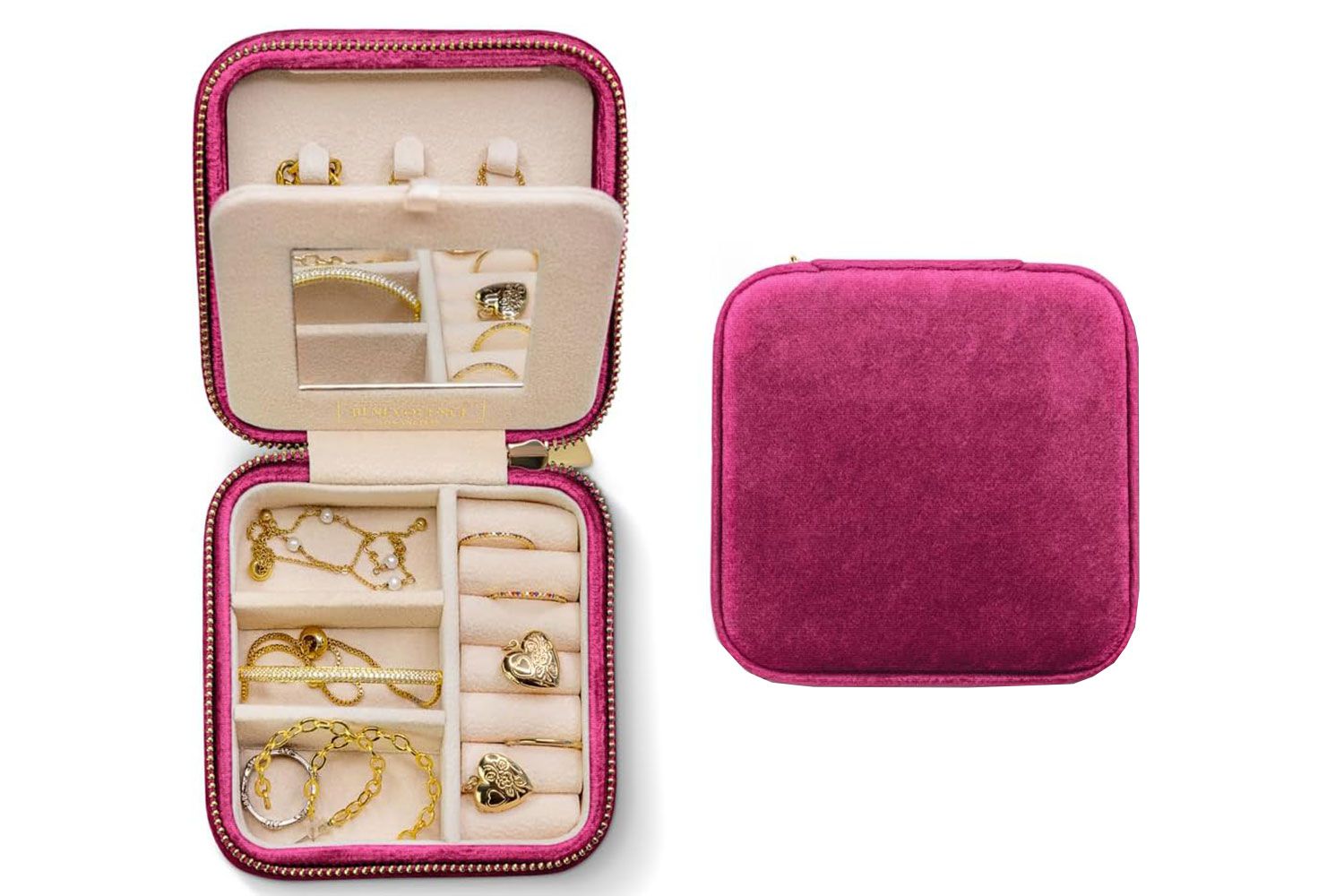 Amazon Plush Velvet Travel Jewelry Organizer Box