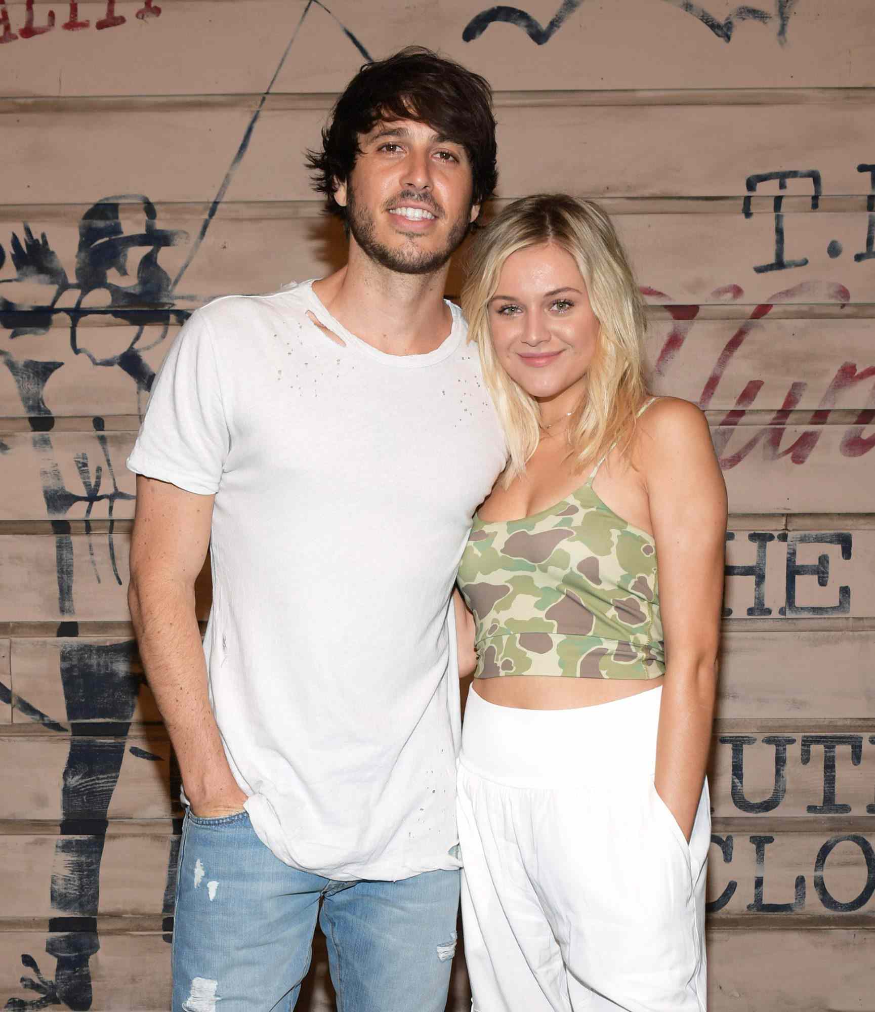 Morgan Evans and Kelsea Ballerini attend the Tribe Kelley Celebration For Brand New Hunt Club Collection