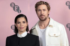 America Ferrera and Ryan Gosling pose prior to 'In Conversation with the Barbie cast' at BFI Southbank