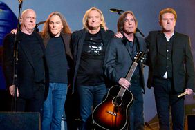 Bernie Leadon, Timothy B. Schmit, Joe Walsh and Don Henley of The Eagles perform with Jackson Browne (2nd from R) onstage during The 58th GRAMMY Awards at Staples Center on February 15, 2016