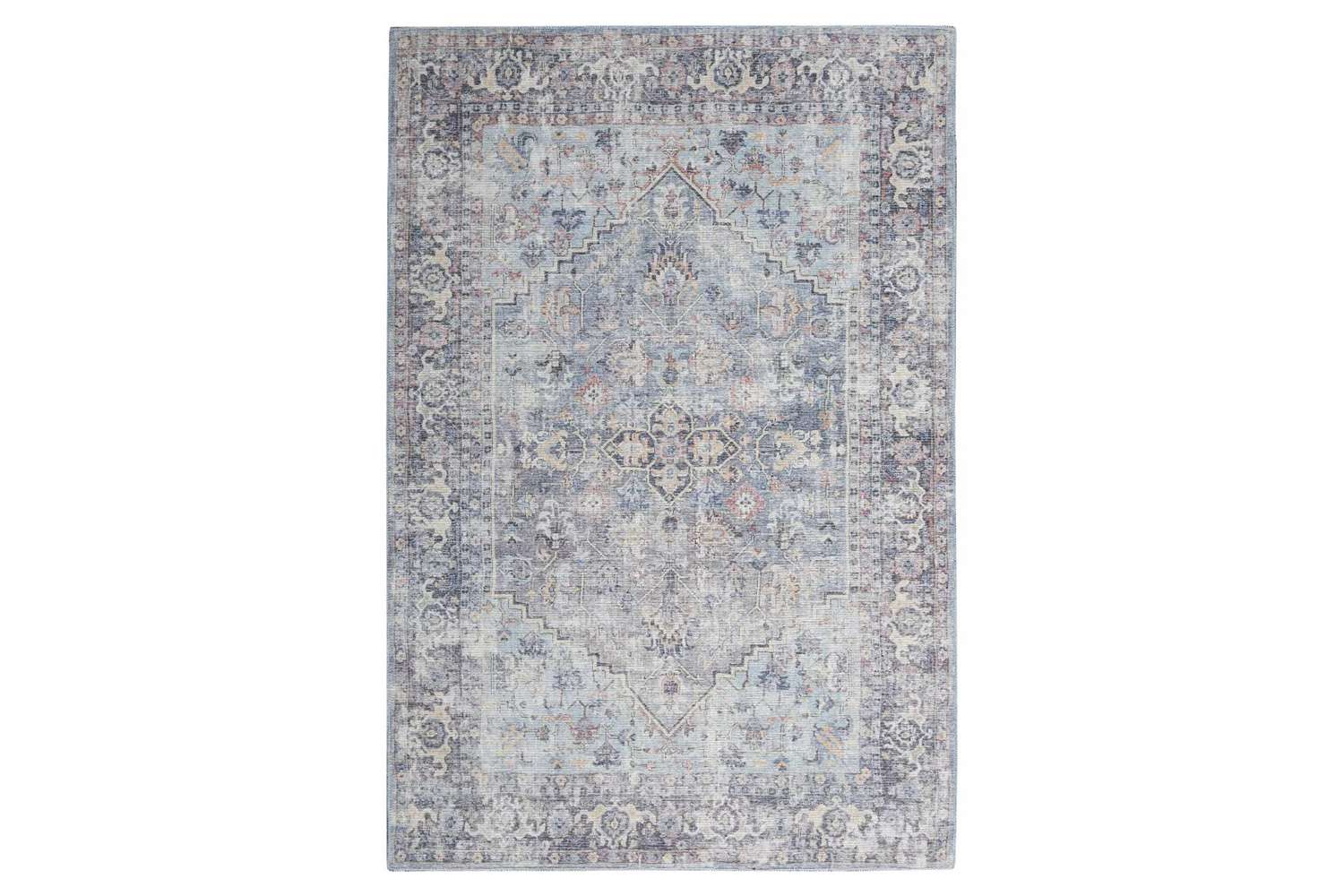 Target Nicole Curtis Machine Washable Vintage Bordered Botanical Indoor Rug