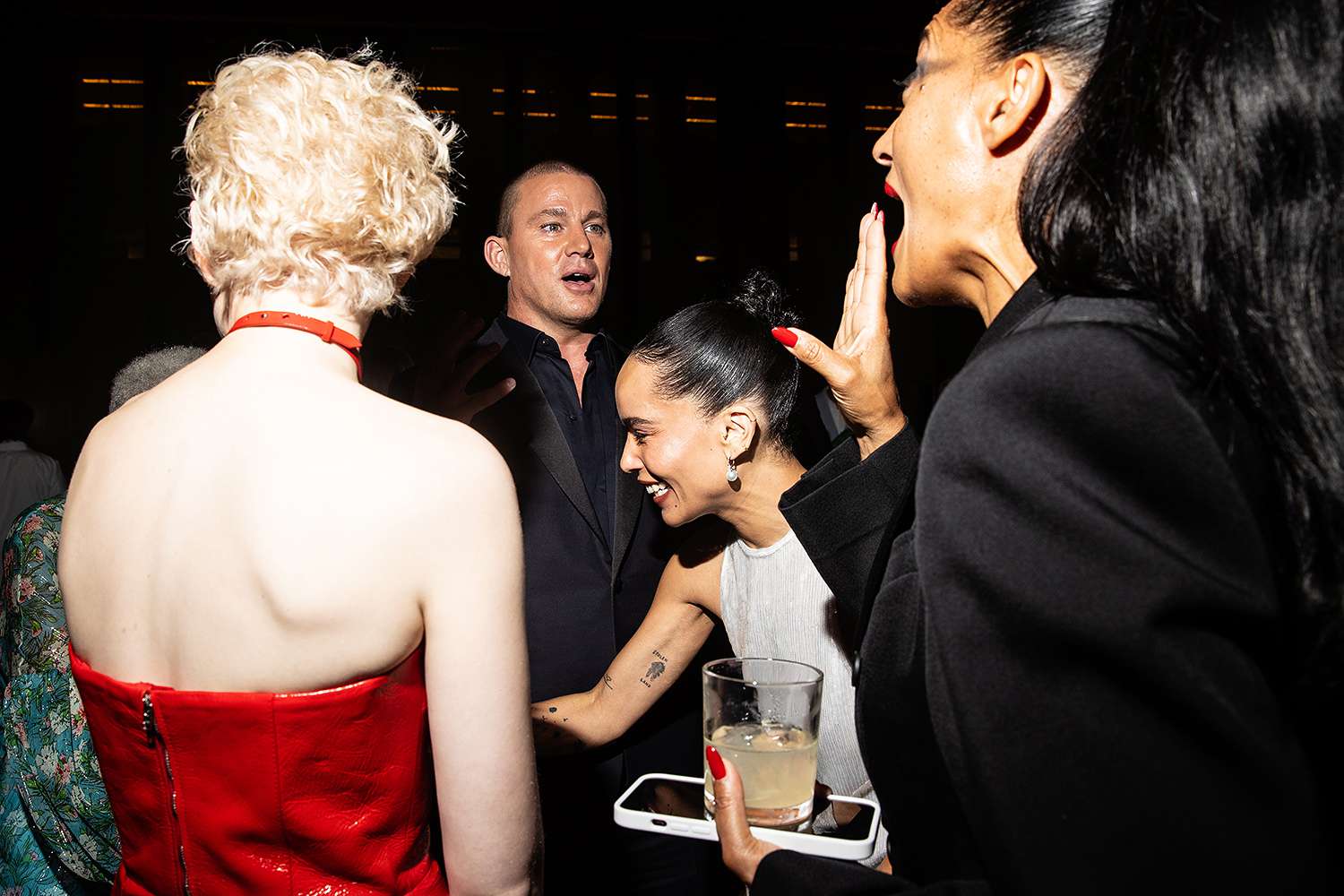 Julia Garner, Bethann Hardison, Zoe Kravitz, Tracee Ellis Ross and Channing Tatum at the Kering Foundation Caring for Woman Dinner