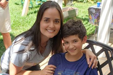 Danica McKellar and her son Draco. 