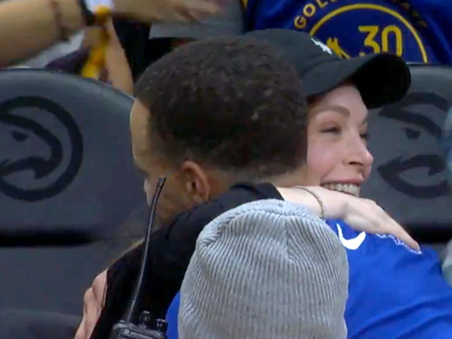 Lindsay Lohan Greets Steph Curry with a Hug as They Chat Before Golden State Warriors Game