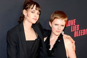 Kristen Stewart and Rose Glass attend the Los Angeles Premiere Of A24's Love Lies Bleeding at Fine Arts Theatre on March 05, 2024 in Beverly Hills, California