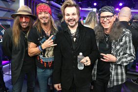 Bret Michaels appears onstage at a press conference with Mötley Crüe, Def Leppard and Poison announcing their 2020 Stadium Tour