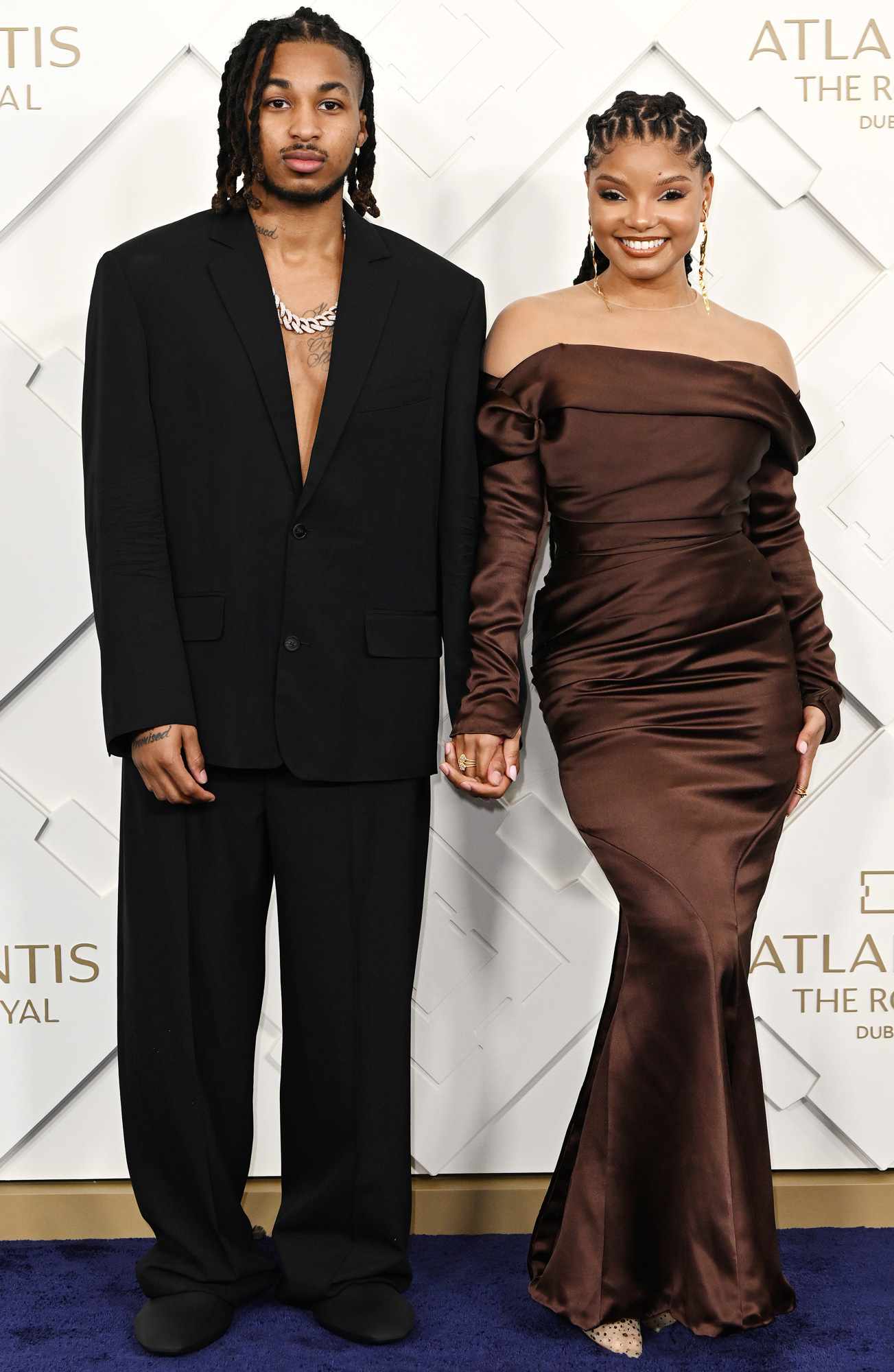 DDG and Halle Bailey attend the Grand Reveal Weekend for Atlantis The Royal, Dubai's new ultra-luxury hotel on January 21, 2023 in Dubai, United Arab Emirates.