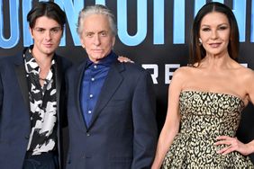 Dylan Michael Douglas, Michael Douglas, and Catherine Zeta-Jones attend Marvel Studios' âAnt-Man and The Wasp: Quantumania" at Regency Village Theatre on February 06, 2023 in Los Angeles, California.