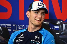 Williams' US driver Logan Sargeant speaks during a press conference ahead of the United States Formula One Grand Prix at the Circuit of the Americas in Austin, Texas, on October 19, 2023.