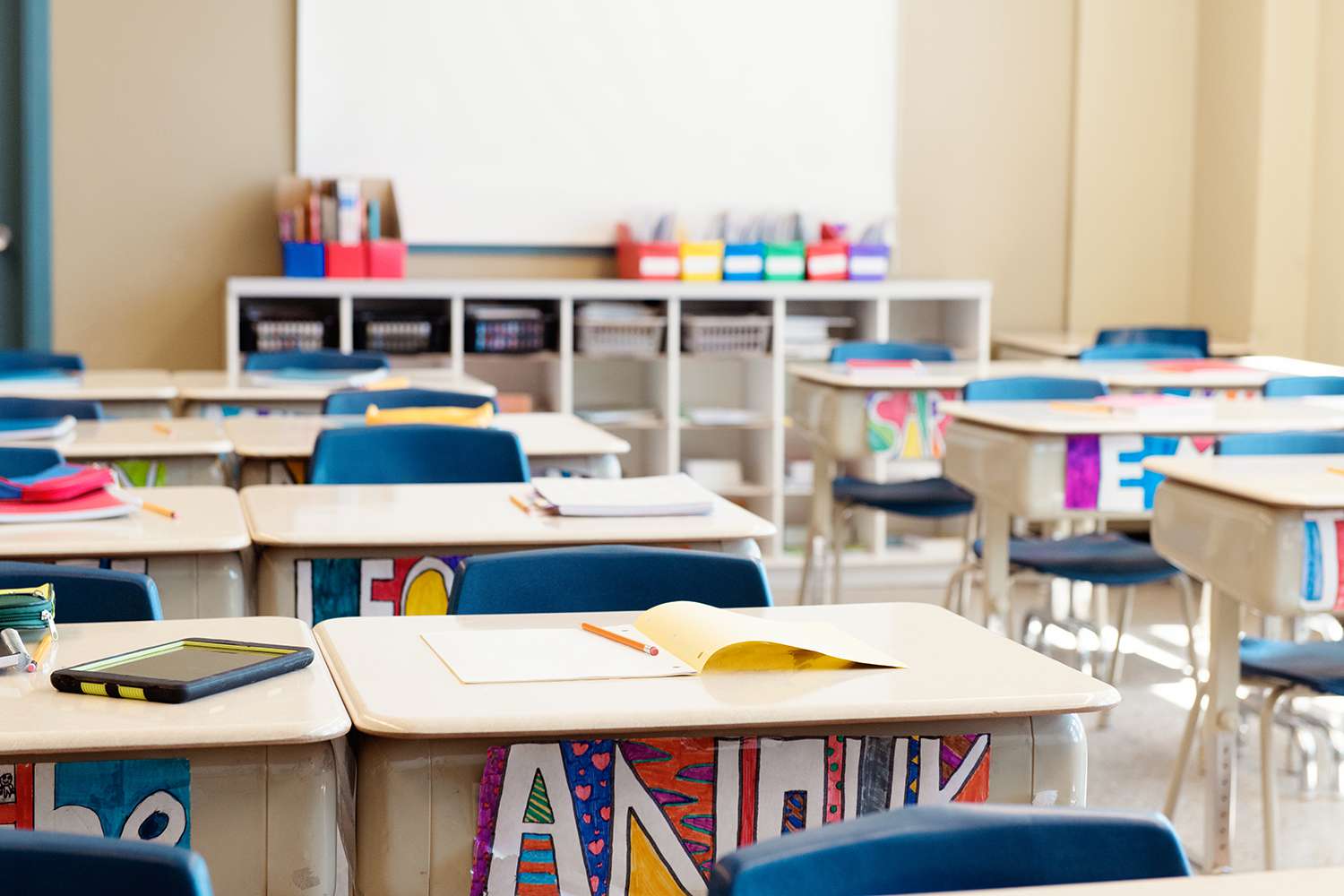 Empty elementary schol classroom