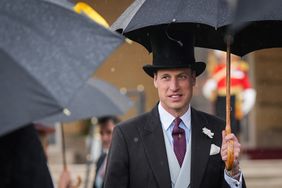 Britain's Prince William, Prince of Wales reacts as he arrives to attend The Sovereign's Garden Party, at Buckingham Palace, central London, on May 21, 2024. 