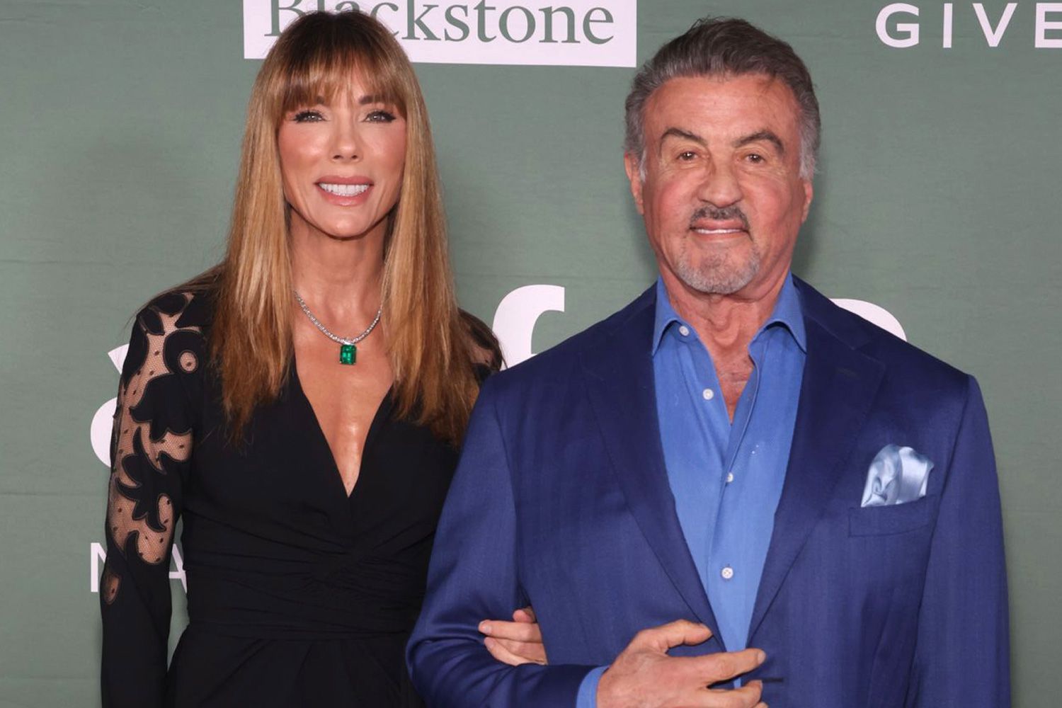 Jennifer Stallone and Sylvester Stallone attends the amfAR Palm Beach GALA