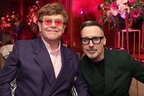 Elton John and David Furnish attend the The CAA Pre-Oscar Party at Sunset Tower Hotel on March 10, 2023