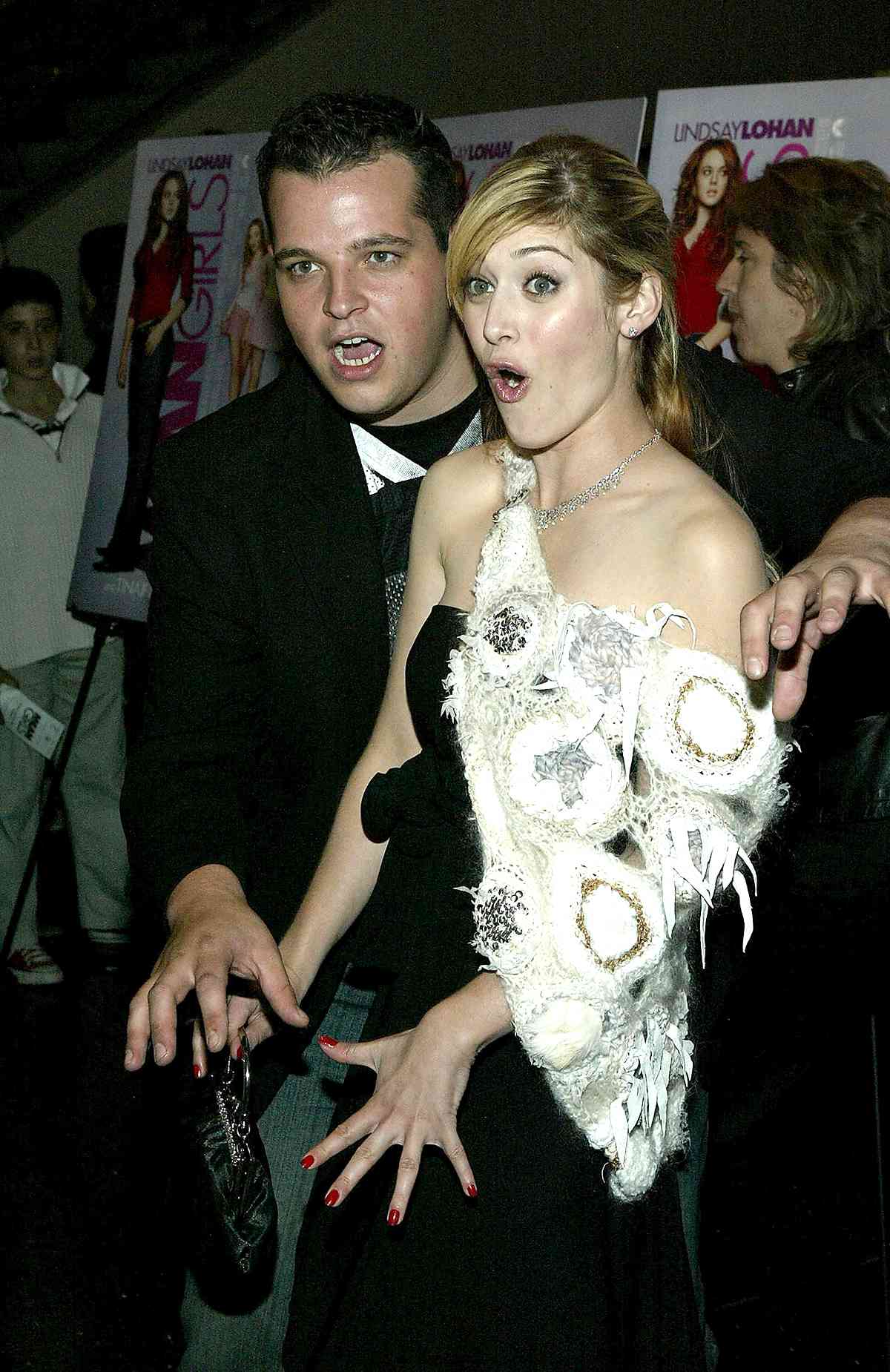 Actor Daniel Franzese and actress Lizzy Caplan attend a private screening of "Mean Girls" on April 23, 2004 at Loews Lincoln Square Theater, in New York City. 