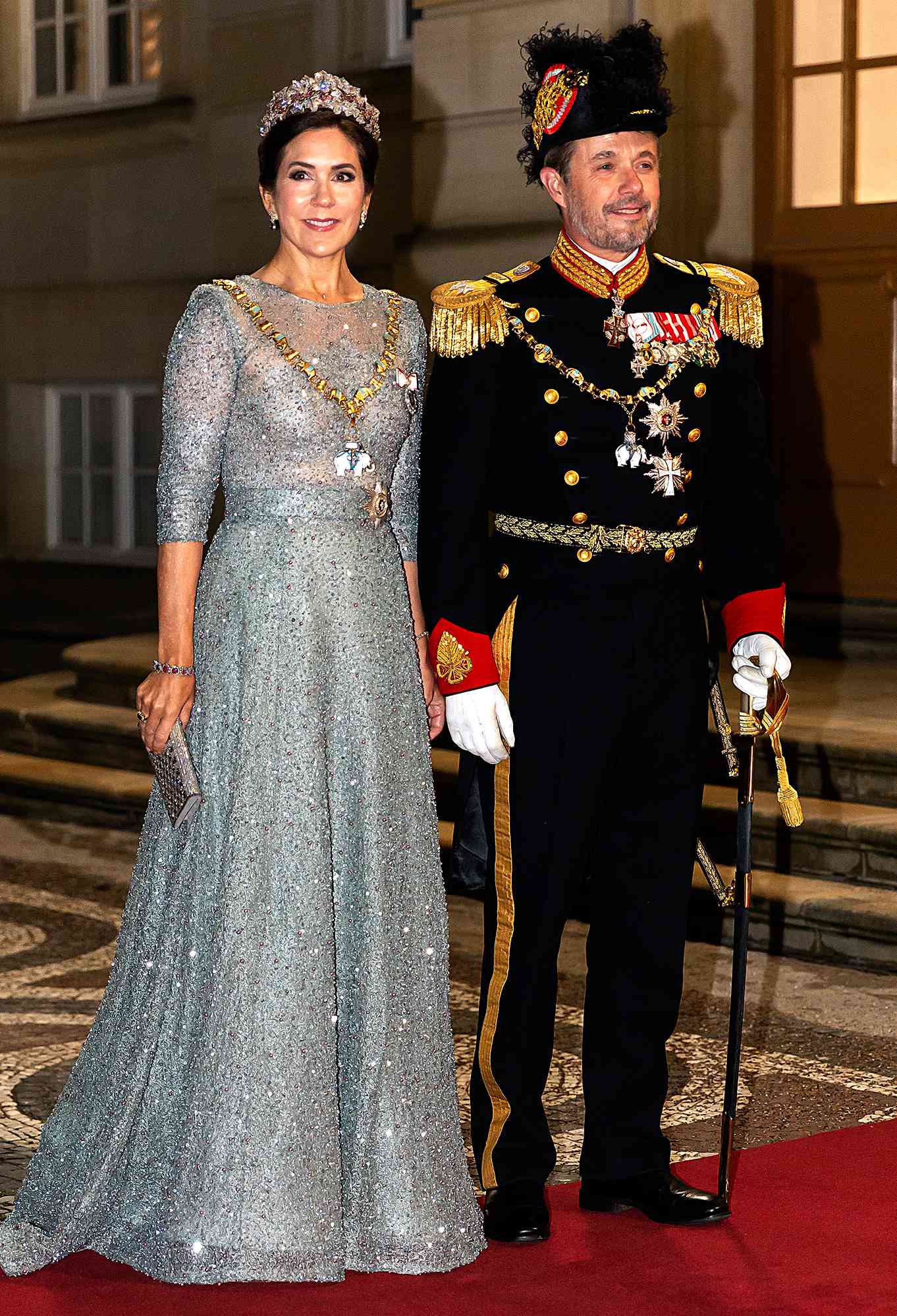  Crown Princess Mary of Denmark and Crown Prince Frederik of Denmark arrive at Queen Margrethe of Denmark's New Year's levee