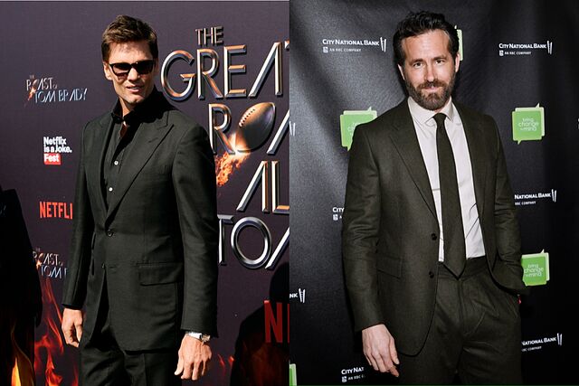 Tom Brady (L) snubbed Ryan Reynolds' invitation.