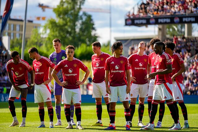 Manchester United players during their match against Rosenborg