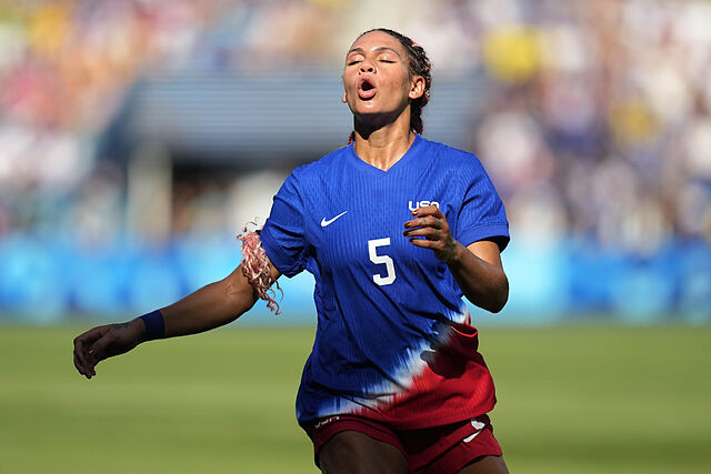 Trinity Rodman of the United States during the women's soccer gold medal match